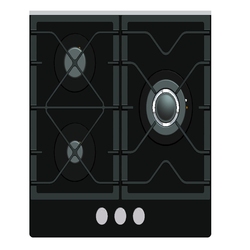 3 Burner 45cm Design Gas Stove with Sabaf Burners - OEM/ODM
