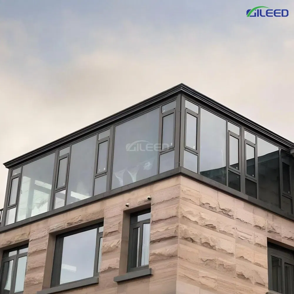 Contemporary Sunroom Aluminum Alloy Frame with Insulating Glass Roof for Courtyard Application