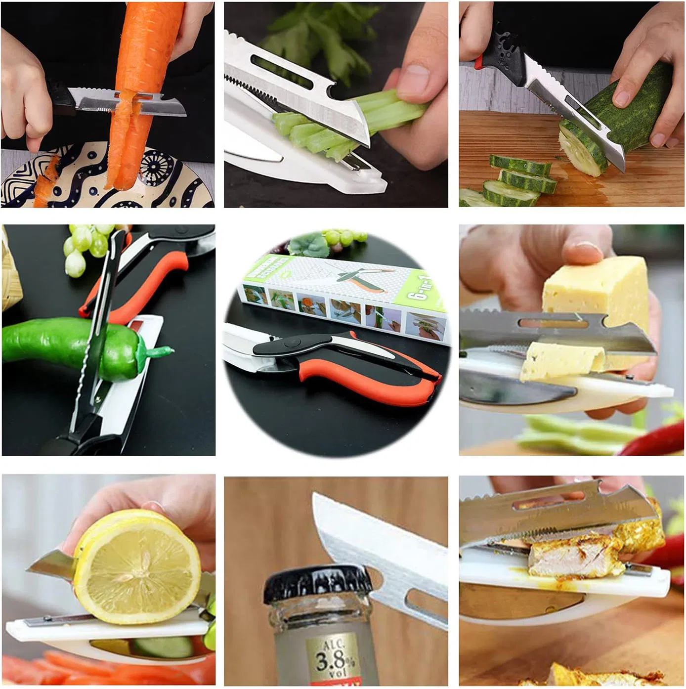 Ds-6615 Veggie Slicer Vegetable Cutter - Chopper Fruit Cutter - Kitchen Cutter Stainless Steel Cutting Knife Scissors