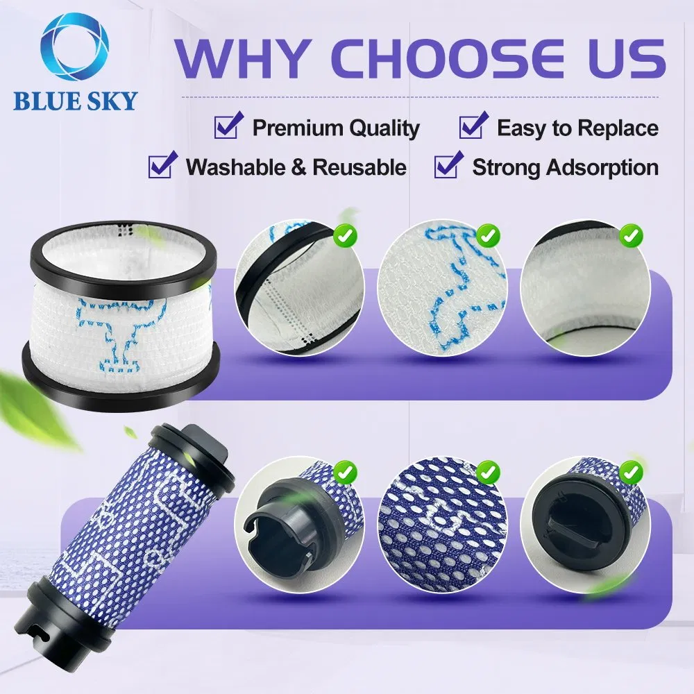 Vacuum Dust Bin Filter S600 S6p Part Accessories White Purple Primary Filter Fit for Inse S600 S6p S6 N5 Cordless Vacuum Cleaner