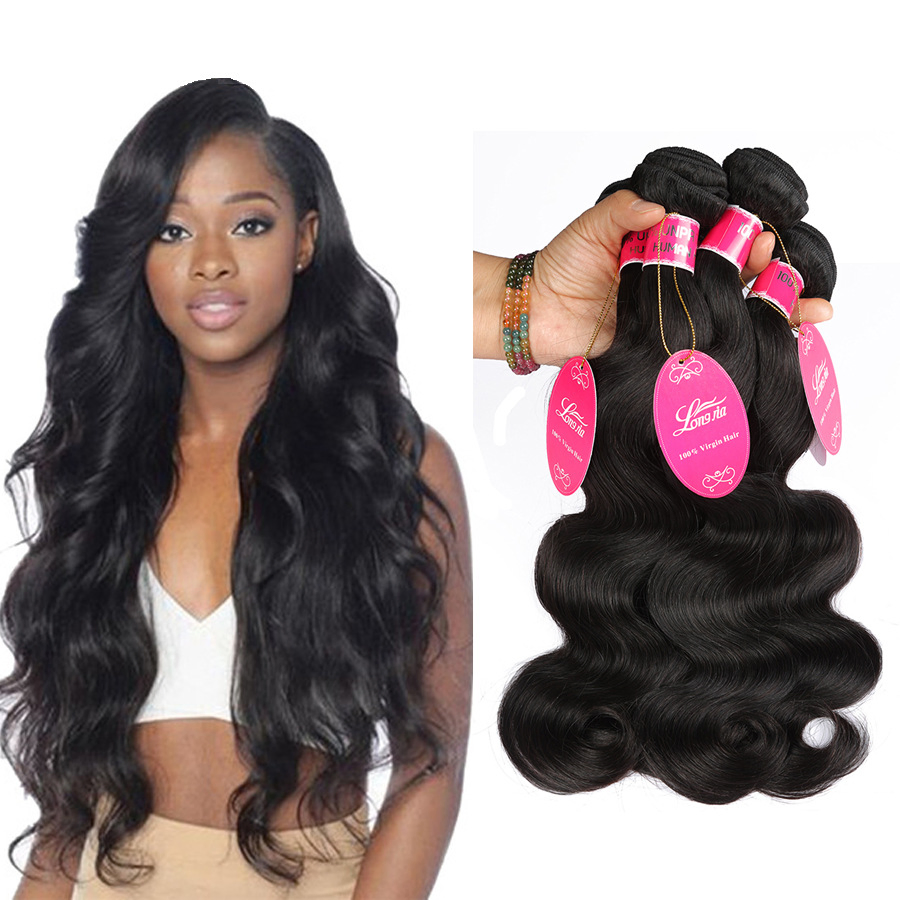 Natural Colour Straight No Shedding Human Hair Bundles Hair Extension
