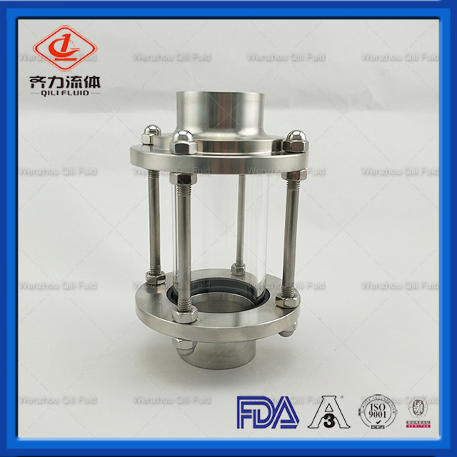 304 316L High Quality Sanitary Stainless Steel Liquid Level Tank Sight Glass Cross Sight Glass Bls Glass Columns Sight