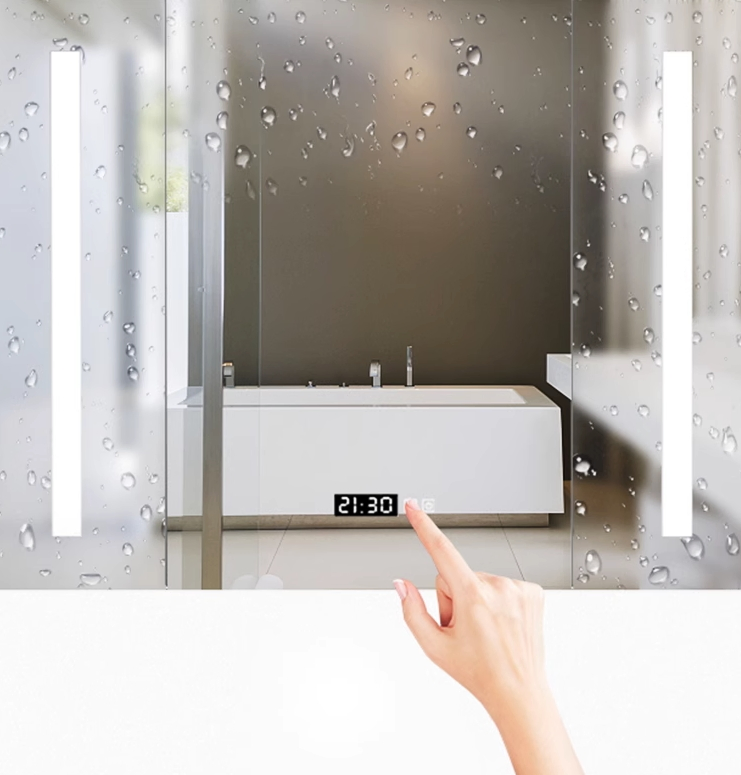 Stylish Three-Color Illuminated Bathroom Cosmetic Mirror with Fog Resistance