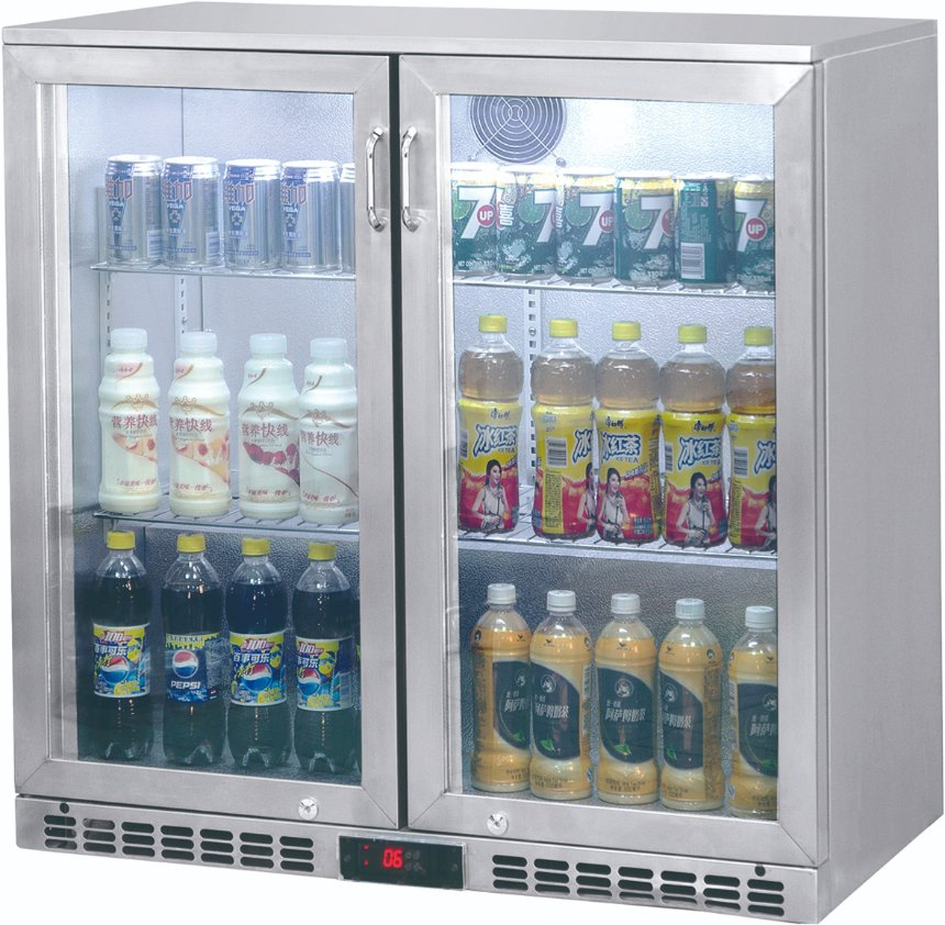 Hinged Door Service Backbar Fan Assisted Cooling & Glass Shelves