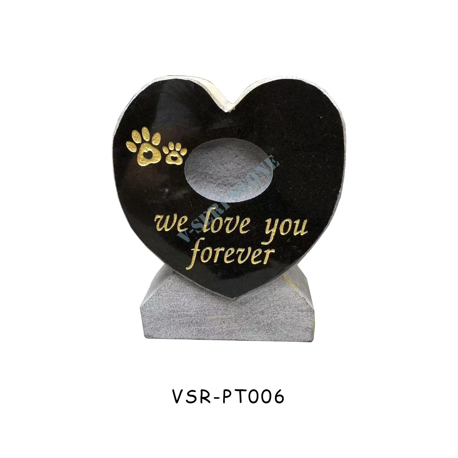 Custom Pet Headstone India Black Granite Engraved Pet Memorial for Grave