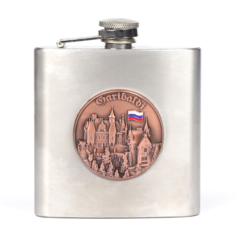 Custom Logo 6oz Wooden Wrapped Grain Flask Whiskey Wine Bottle Stainless Steel Hip Flask