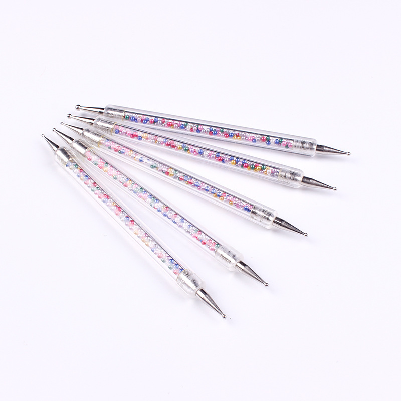 Salon Pearl Pole Double Head Point Diamond Nail Art Dotting Nail Brush