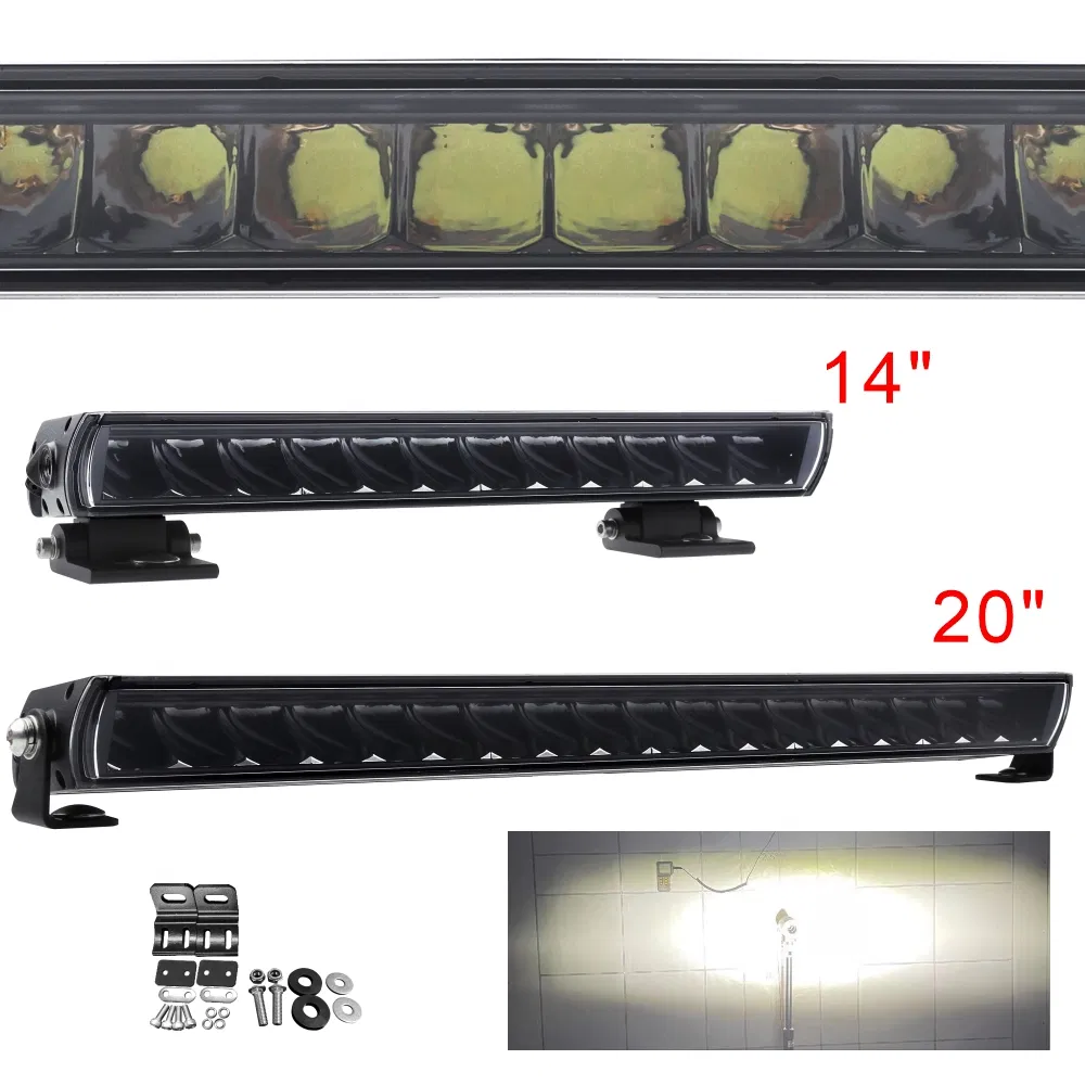Diamond LED Slim Light Bar Series — 14" 60W and 20" 90W, ECE R112 Approved