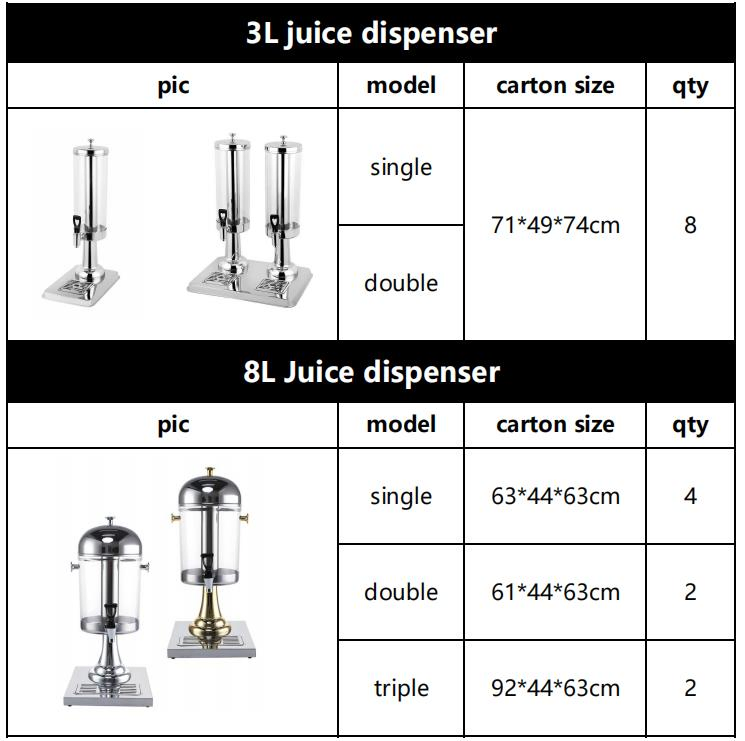 Diwell Factory Wholesale Cheap Price Cold Drink Beverage Dispenser Double Spigot Commercial Gold Plated Juice Dispenser with Tap