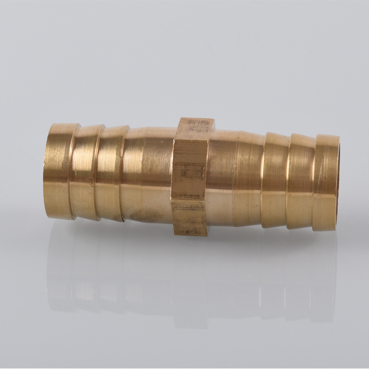 Maf/USA Double Barb Fittings Brass 2 Way Pipe Connector Union
