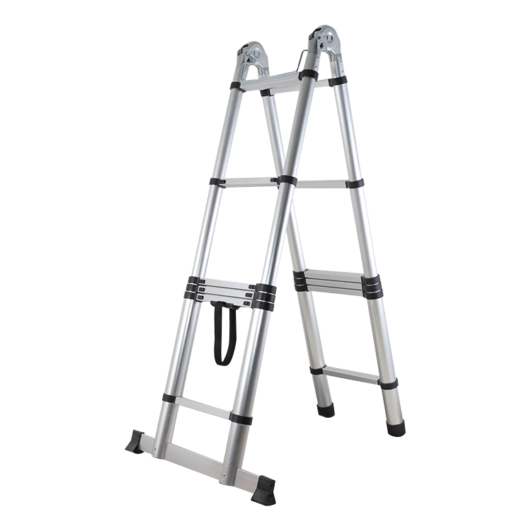 Practical Two-Sided Aluminium Telescopic Ladder with Joint Connection