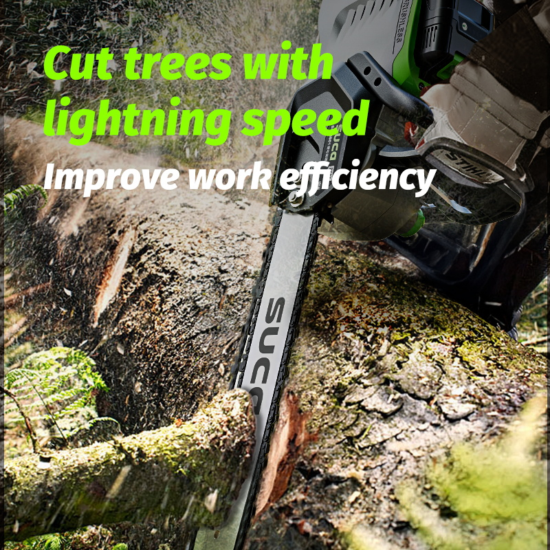 Suca 40V 16 Inch Lithium Battery Powered Chainsaw Electric Garden Tools Chain Saw Handheld Pruning Chainsaw for Wood Cutting