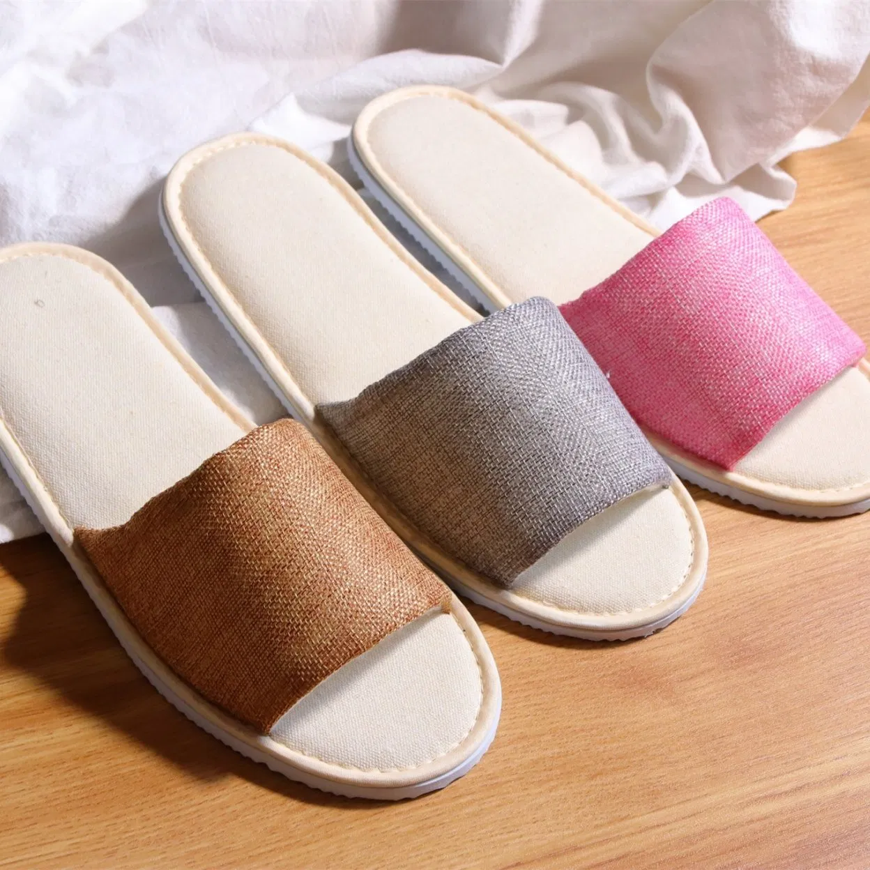 Custom Disposable Slippers for Hotels with Soft Cotton