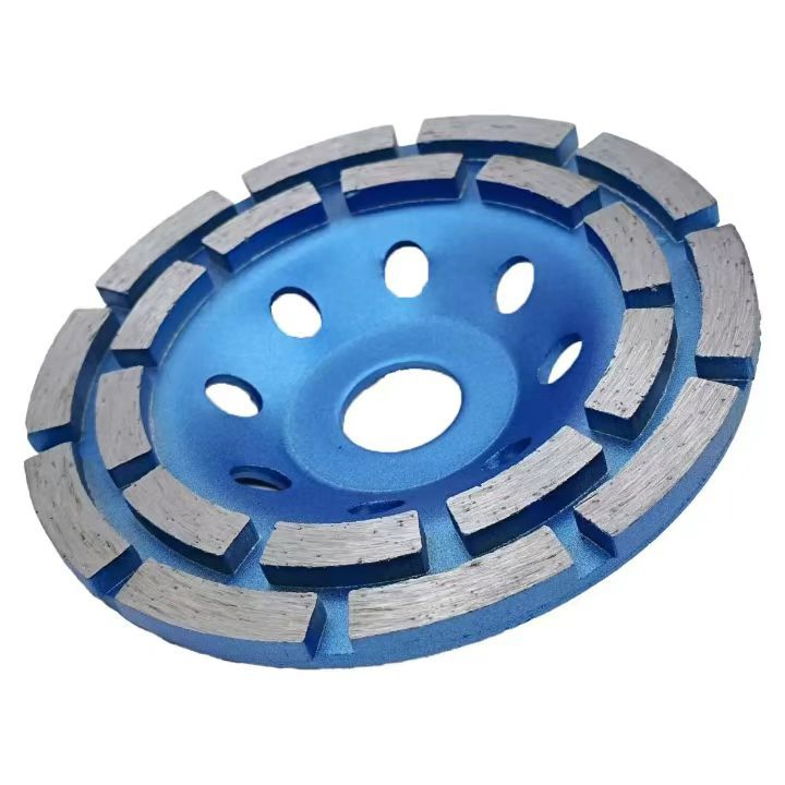 4"/100mm Welded Diamond Double Row Grinding Cup Wheel Grinding Disc Cutting off Wheel for Concrete Masonry Granite Marble