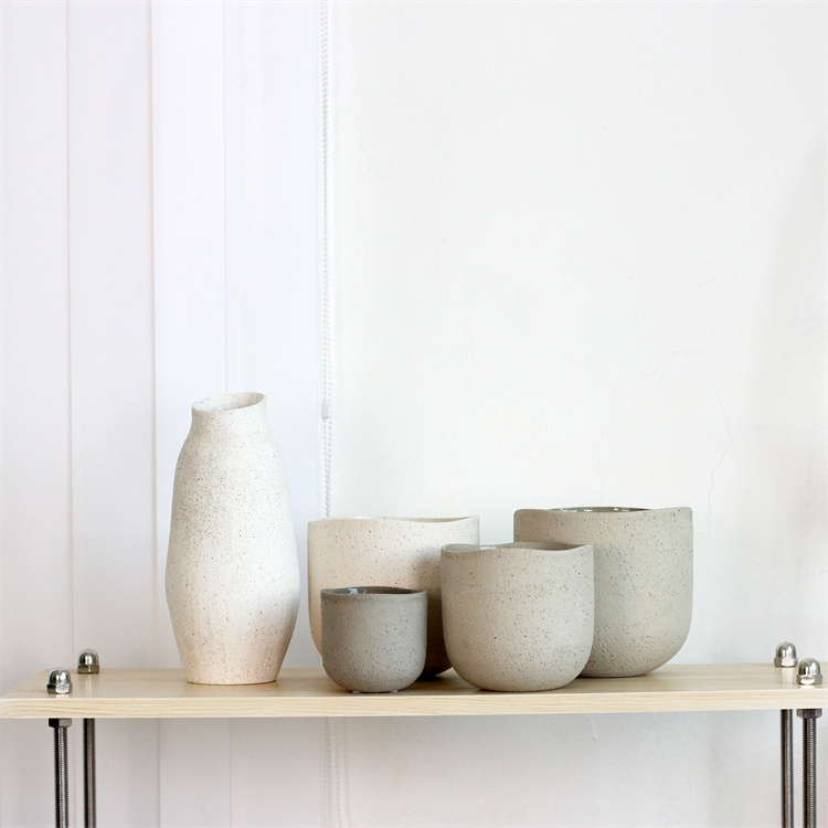 Горшок керамический крапчатый глазурованный цилиндр