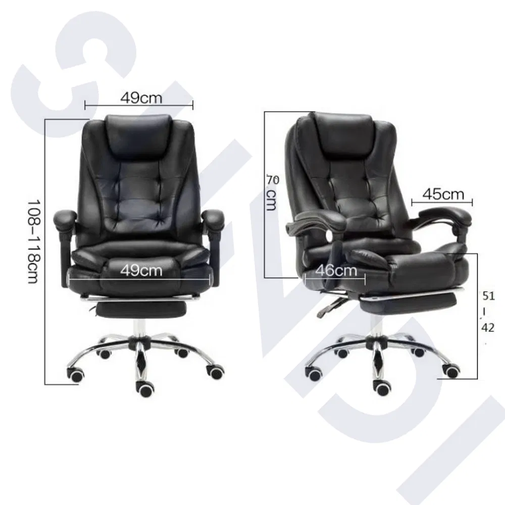 Factory Luxury Leather Ergonomic High Back Massage Office Swivel Executive Gaming Chairs with Wheels and Armrest