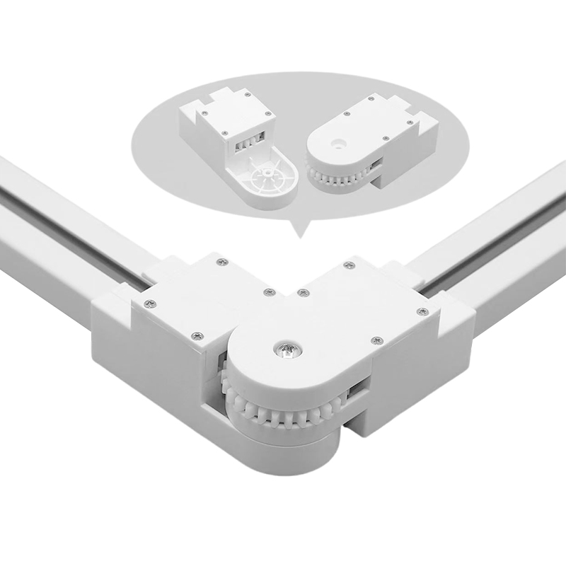 Manufacture 90-270 Degree Motorized Curtain Track Rail Corner Connector