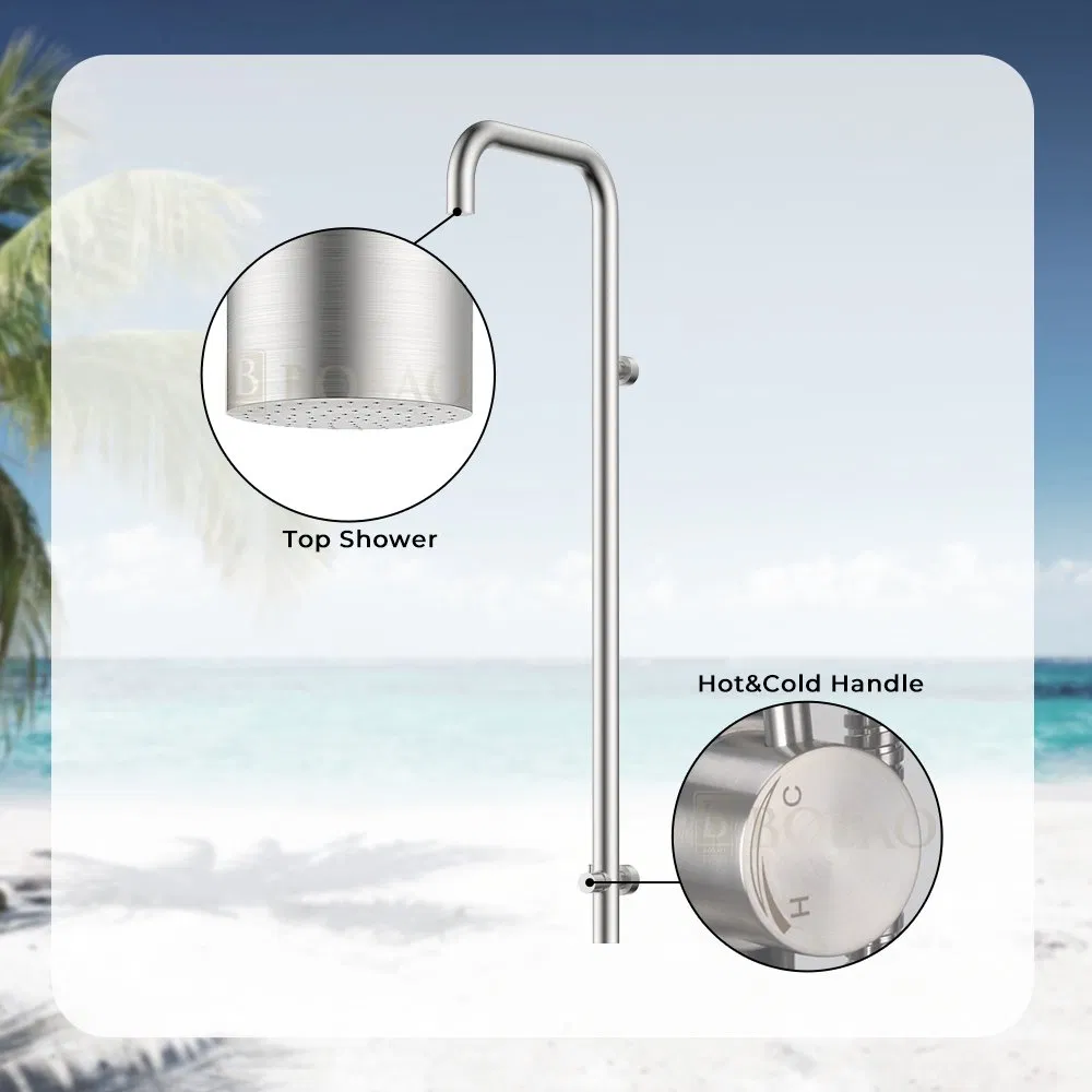 Durable Outdoor Pool Shower with Stainless Steel in-Wall Design