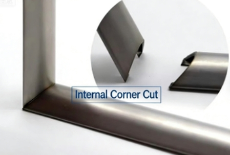 35*9 mm Arc Self-Adhesive Surface-Mounted Cable Trunking Stainless Steel Tile Strip Trim