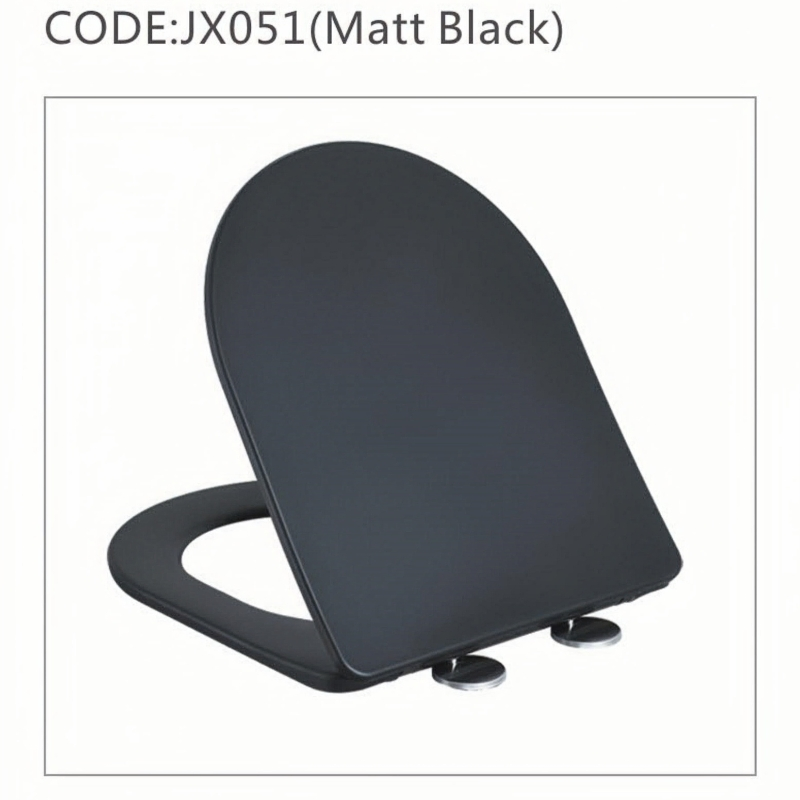 Matte Black Soft-Close Toilet Seat for Hotels, Offices, and Schools