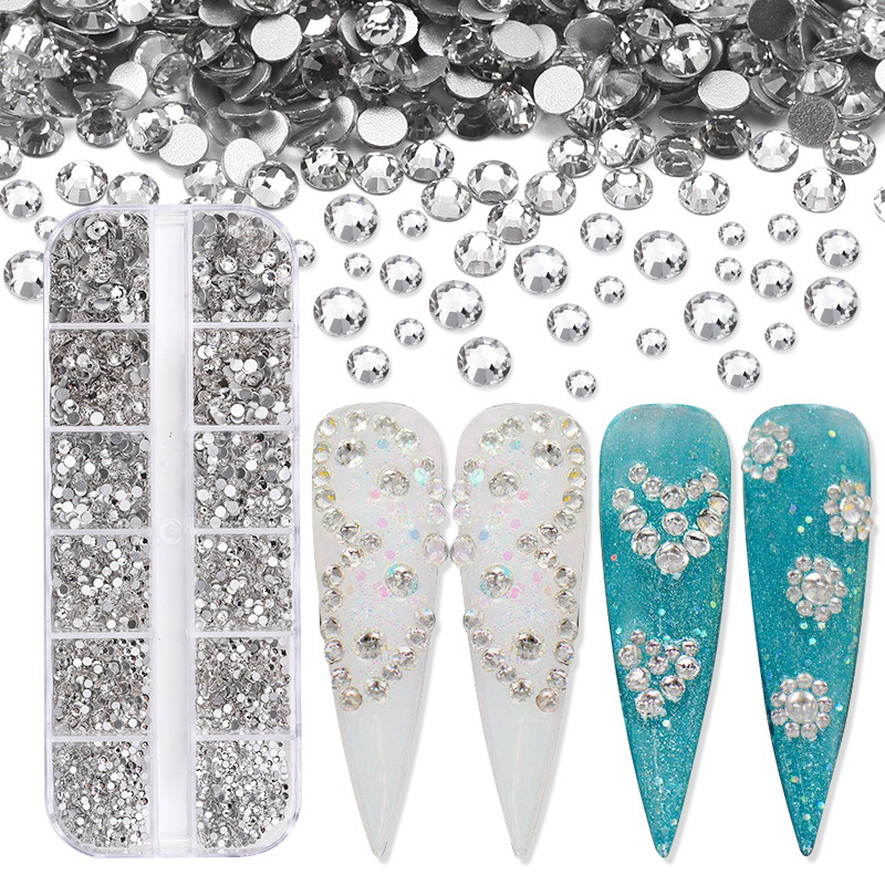 3600PCS Nail Decoration Rhinestones DIY Diamond Accessories Nail Box Art