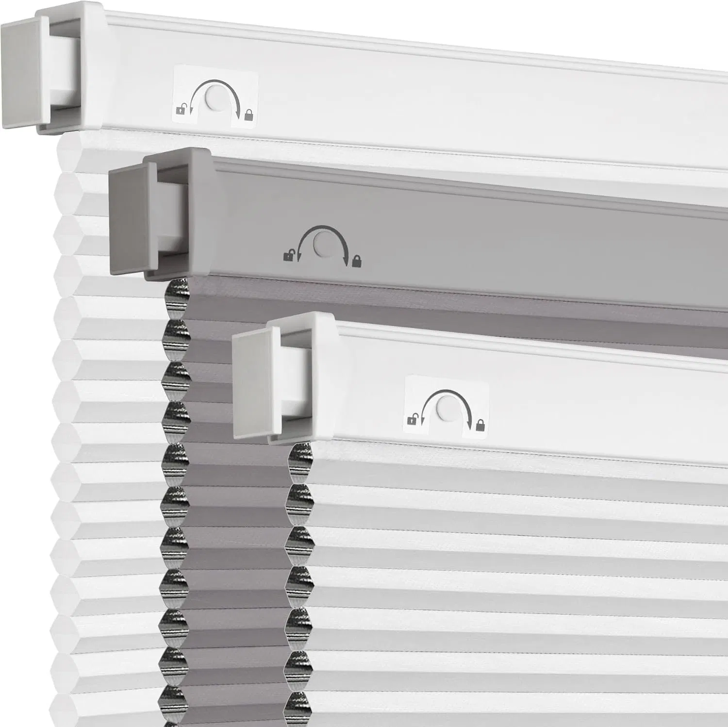 No Drill Blinds Blackout Honeycomb Blinds for Indoor Windows, UV Protection Privacy