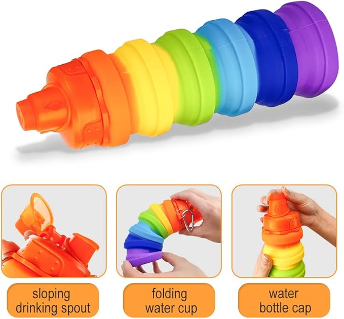 Lightweight Collapsible Bottle Foldable BPA Free Hanging Buckle Design