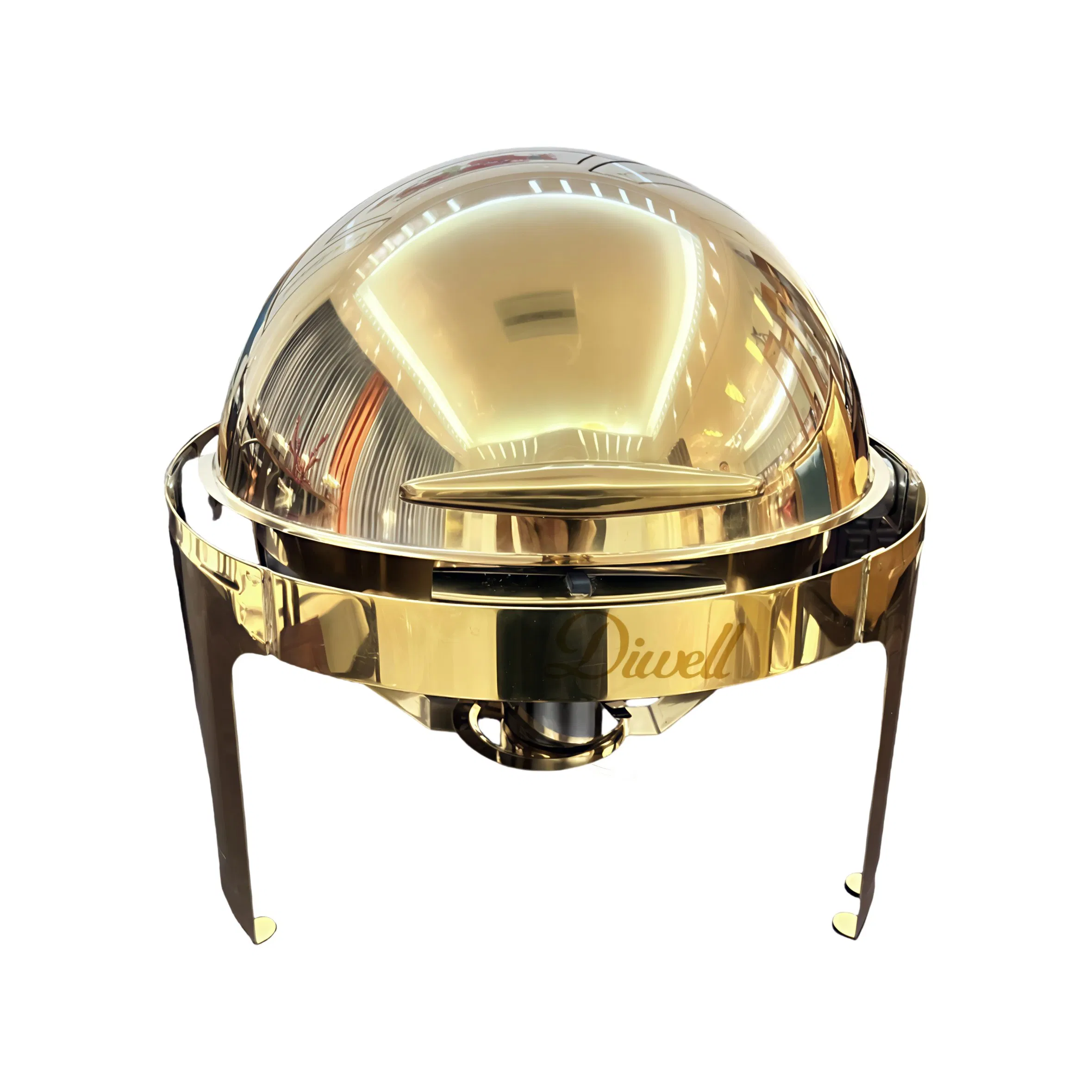 Best Selling Catering Golden Buffet Chafing Dish Set Exporters Glass Lid Food Warmer for Sale