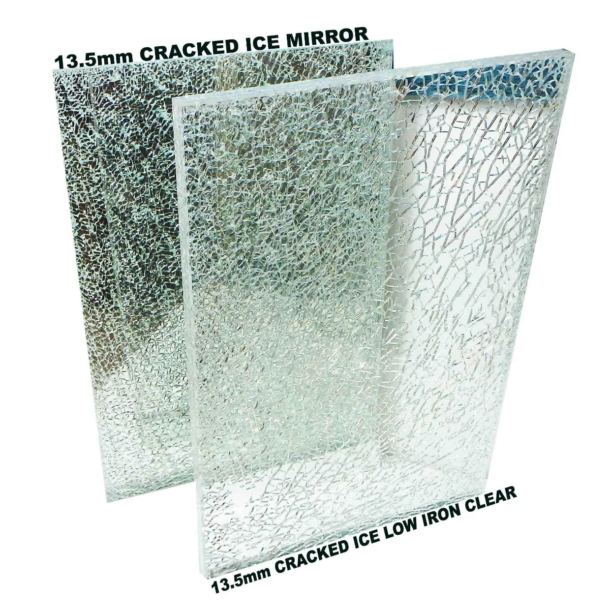 Artistic Custom Sizes Colors Cracked Ice Laminated Glass Unique Broken Glass Effect for Architectural Decorative Table