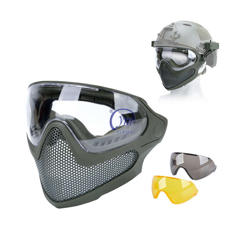 Lightweight Steel Mesh Breathable 2 in 1 Outdoor Protection Glasses and Mask 2 in 1