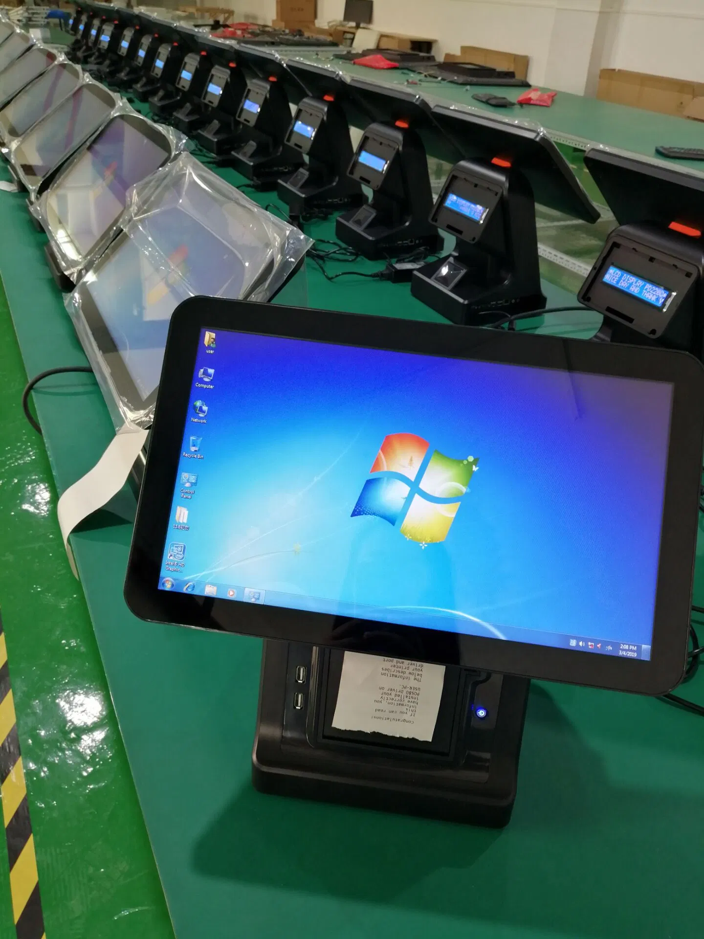 15.6 " Dual Screen Touch Screen POS Moniter, All in One PC POS System with Thermal Printer