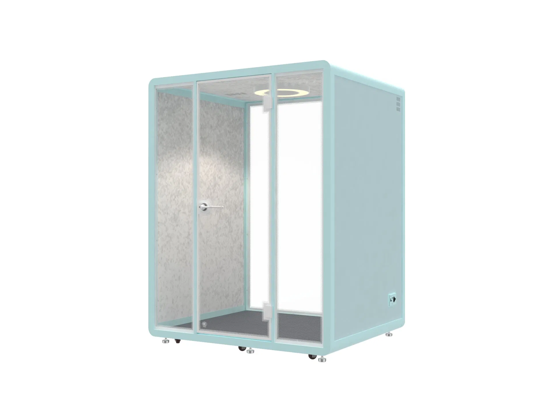 Modular Soundproof Office Booth with Wheels and Foot Support for Flexible School Setup