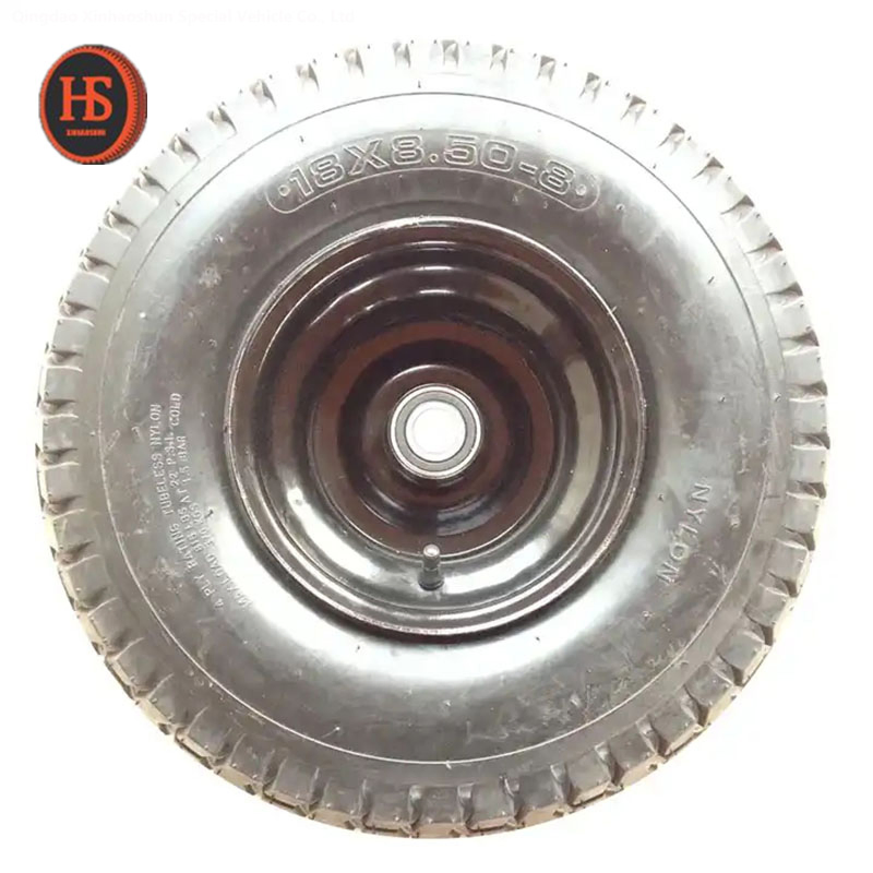 Heavy Duty Galvanized Pneumatic Swivel Plate Wheel Caster with 8 Inch Rubber Air Tires 8.50-8