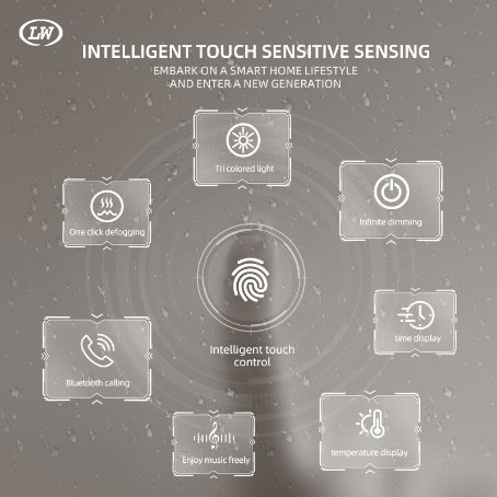 Modern Furniture Aluminum Alloy Frame Circle Bathroom LED Mirror with Durable Smart Backlit Light High-Definition Glass Bathroom Furniture