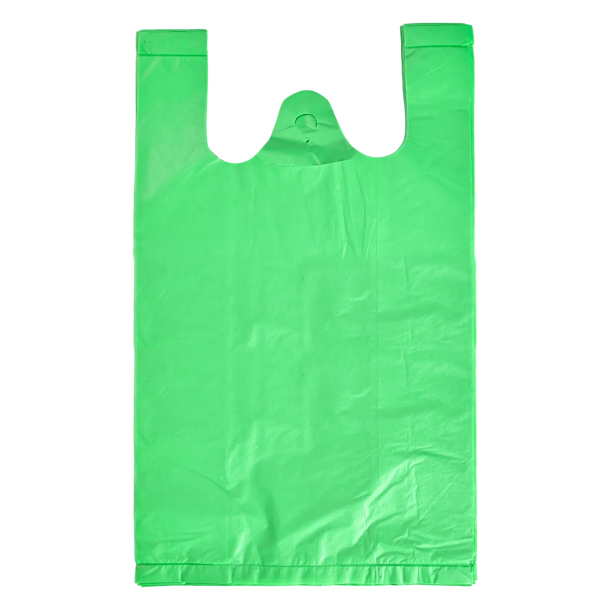 Wholesale Green Custom Logo Promotional Gift Shopping Carry Plastic T-Shirt Bags