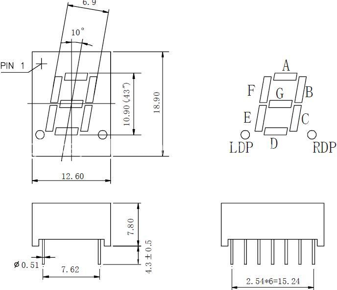 0.43 Inch Single Digit 7 Segment LED Display with RoHS From Expert Manufacturer