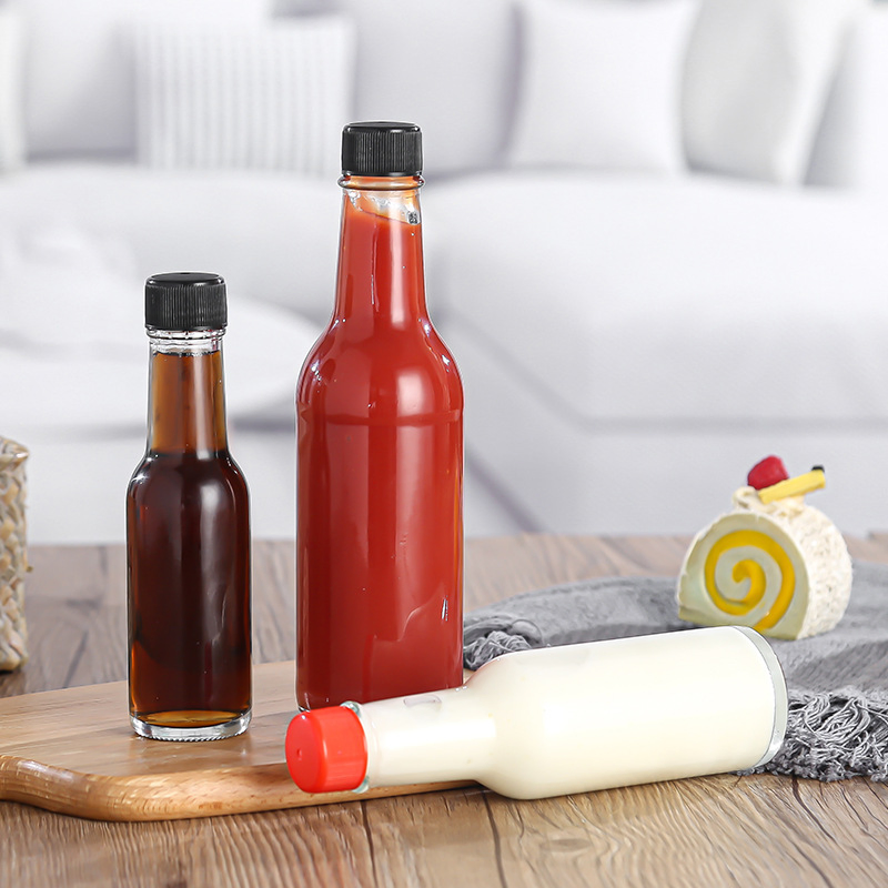Стеклянные бутылки для соусов с металлической крышкой