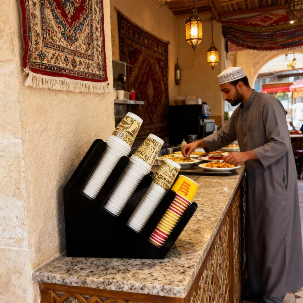 Heavybao Turkey UAE Saudi Arabia Middle East Commercial Plastic Paper Cup Dispenser Holder Rack