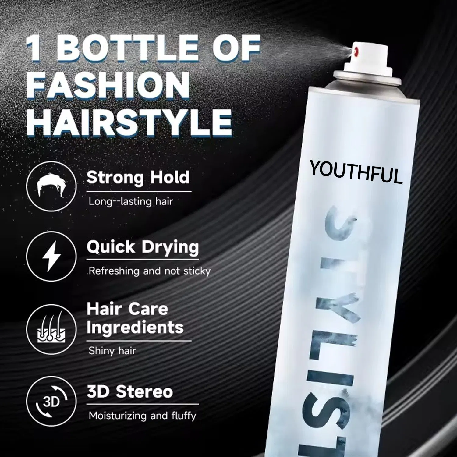 Strong Holding Spray 24 Hour Hold for Men's Hair Styling Texture Sprays