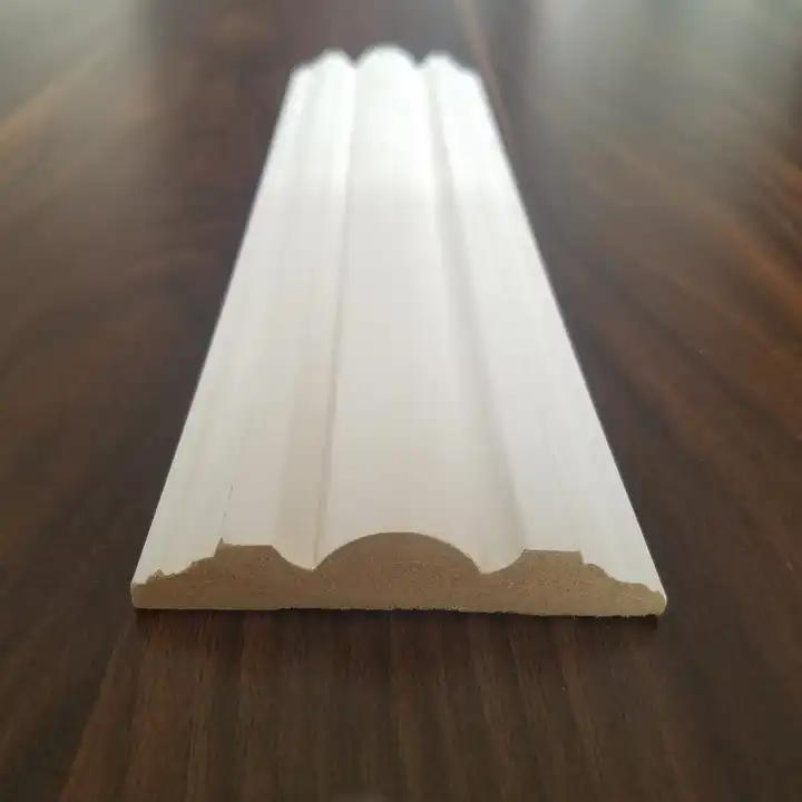 Popular MDF White Primed Wall Angle Head Baseboard Skirting Shoe Molding Quarter Round Door Jamb Edge Protector Fascia Board Interior Home Deco Wood Molding