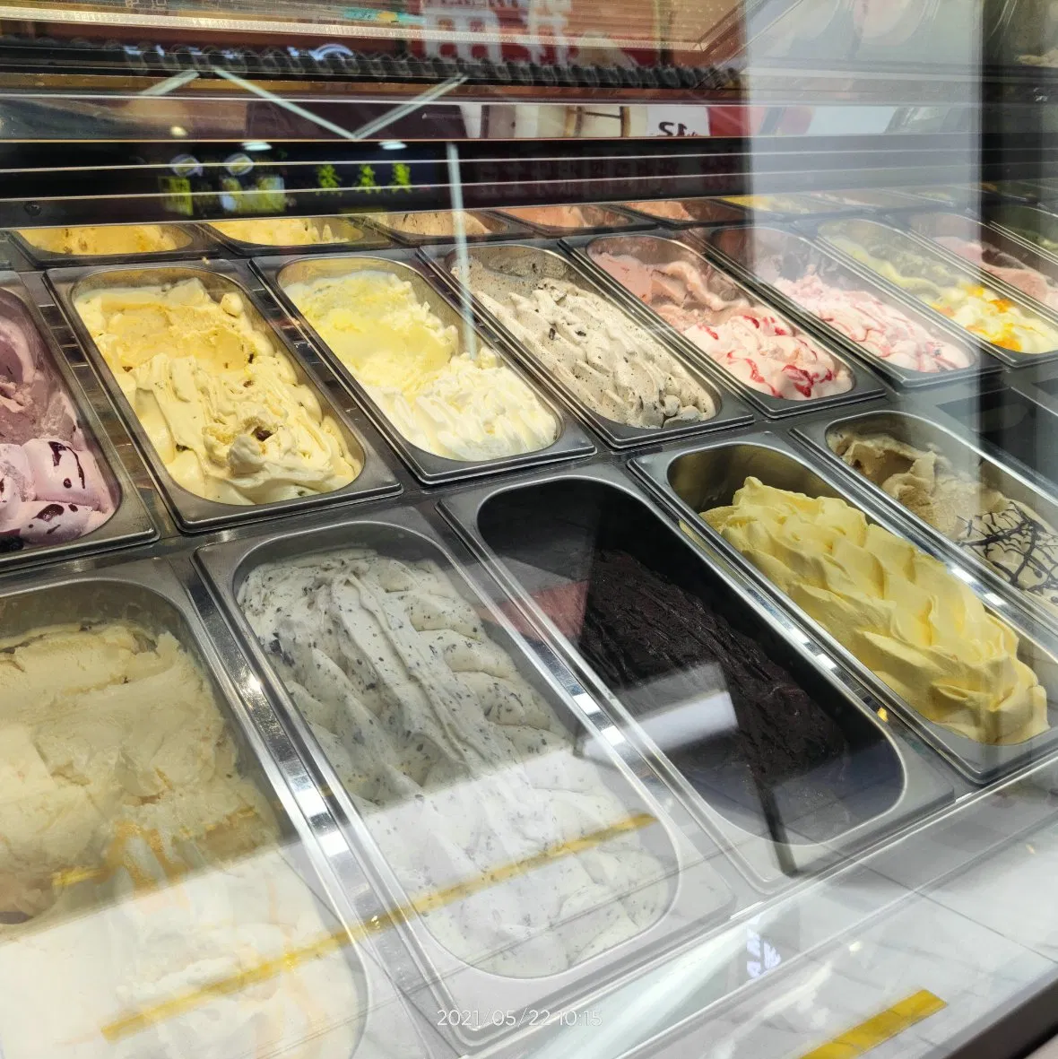 Hard Ice Cream Display Cabinet/ Glass Showcase