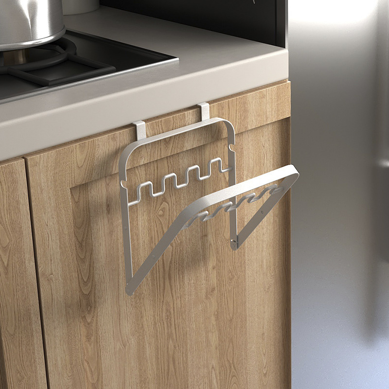 Metal Foldable Cabinet Door Hanging Garbage Bag Rack Wall-Mounted Holder Rack