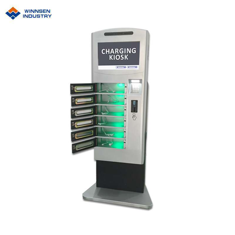 Shopping Mall Use Coin Operated Phone Charging Locker