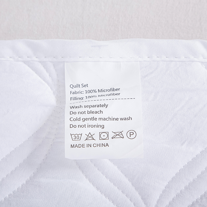 Hot Selling White Polyester Home Textile 3 Pieces Bed Cove Queen King Size Bedding Set Quilted Bedspread Manufacture