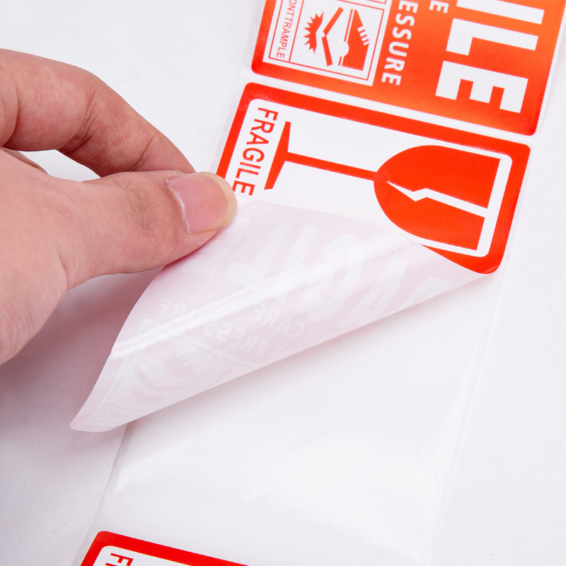 Self-Adhesive Large Roll Raw Material Coated Paper Semi-Gloss Coated Paper Logistics Transportation Fragile Product Warning Label