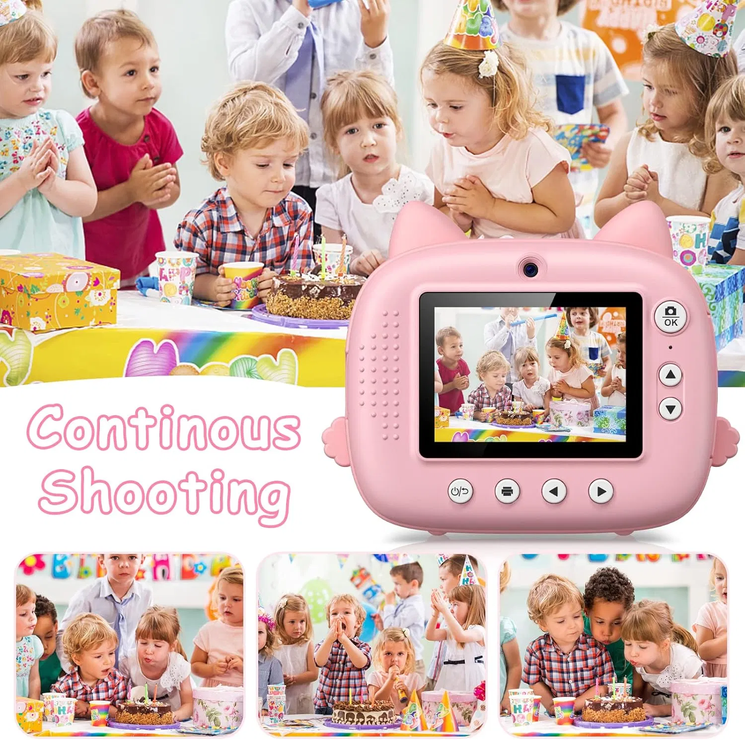 Kids Camera Instant Print, 2.5K Digital Video Instant Print Camera for Kids