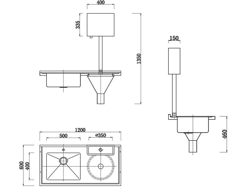 304 Stainless Steel Hospital Sluice Sink Hospital Surgical Basin