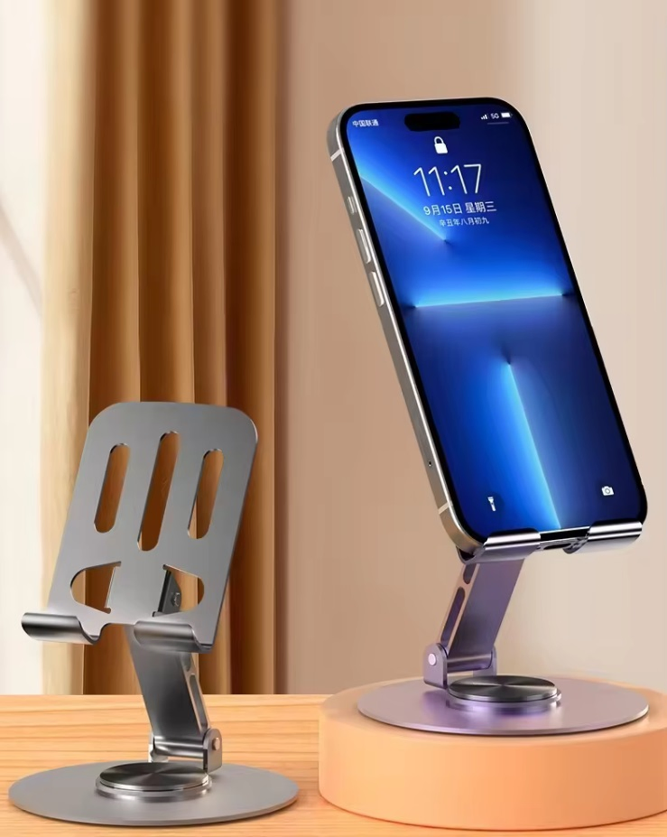 360 Degree Rotatable Full Aluminum Alloy Metal Phone Stand Base and Cell Phone Holder