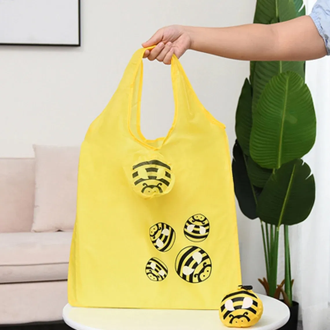 Eco-Friendly Cartoon Pattern Cute Foldable Grocery Tote Bag Shopping Bag