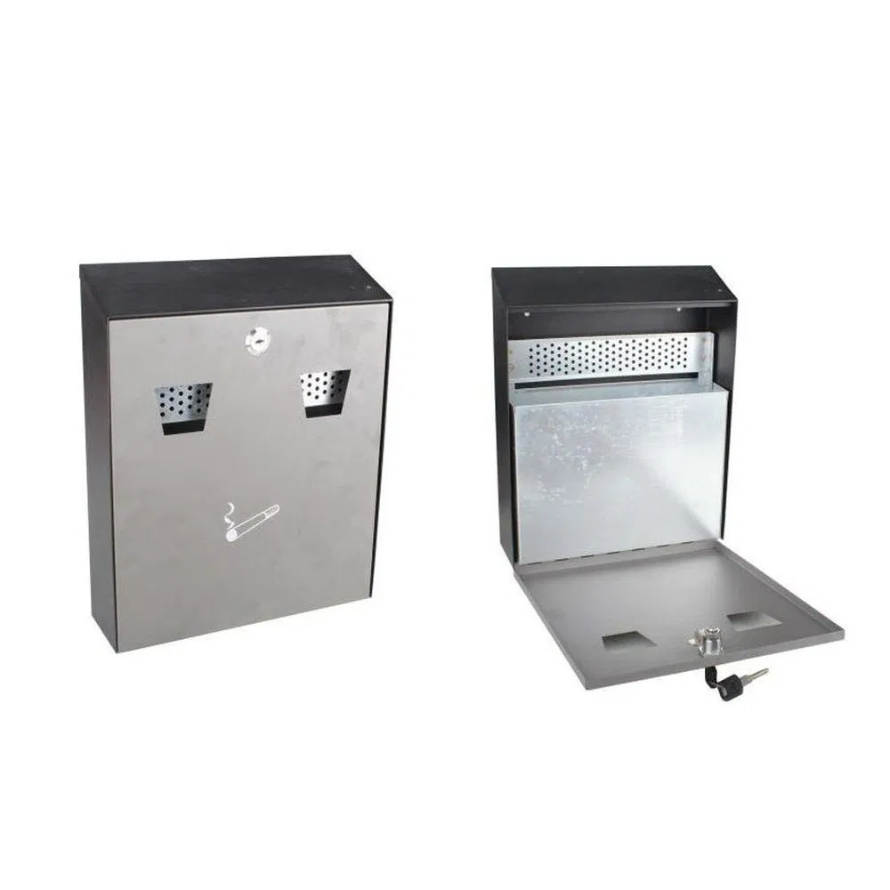 Hf7032 Durable Wall Mountable Stainless Steel Metal Ashtray for Outdoor Use